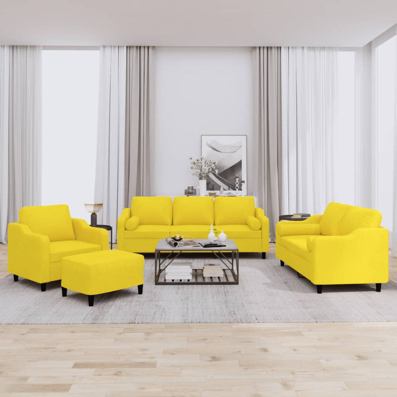 4-Delige Loungeset Met Kussens Stof