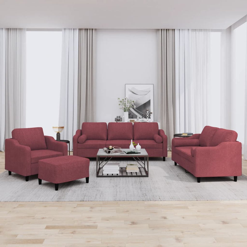 4-Delige Loungeset Met Kussens Stof