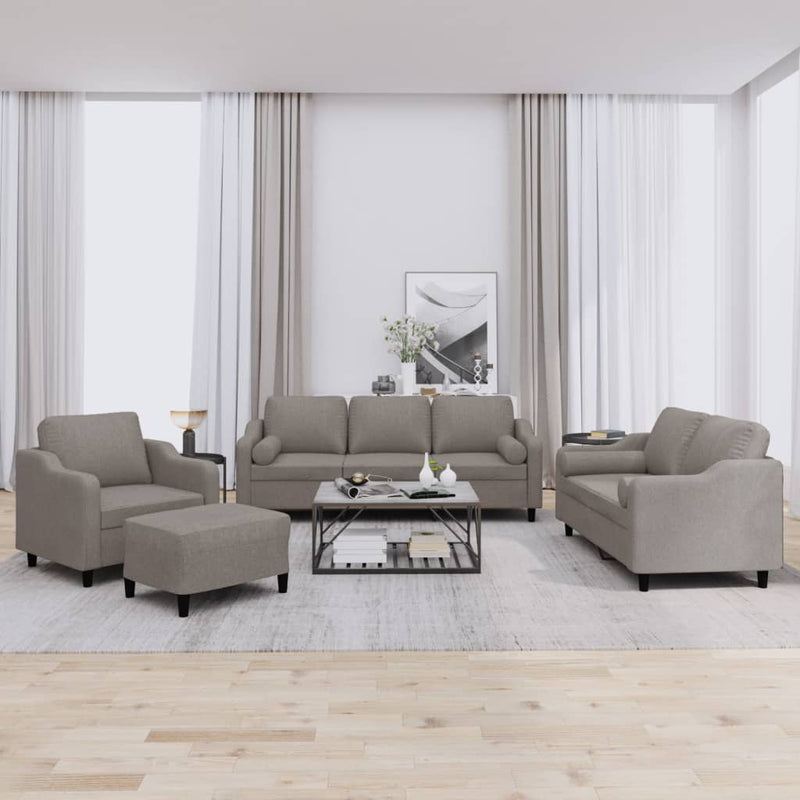 4-Delige Loungeset Met Kussens Stof