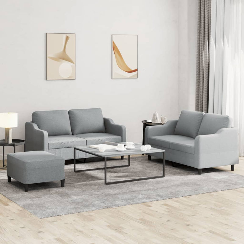 3-Delige Loungeset Met Kussens Stof