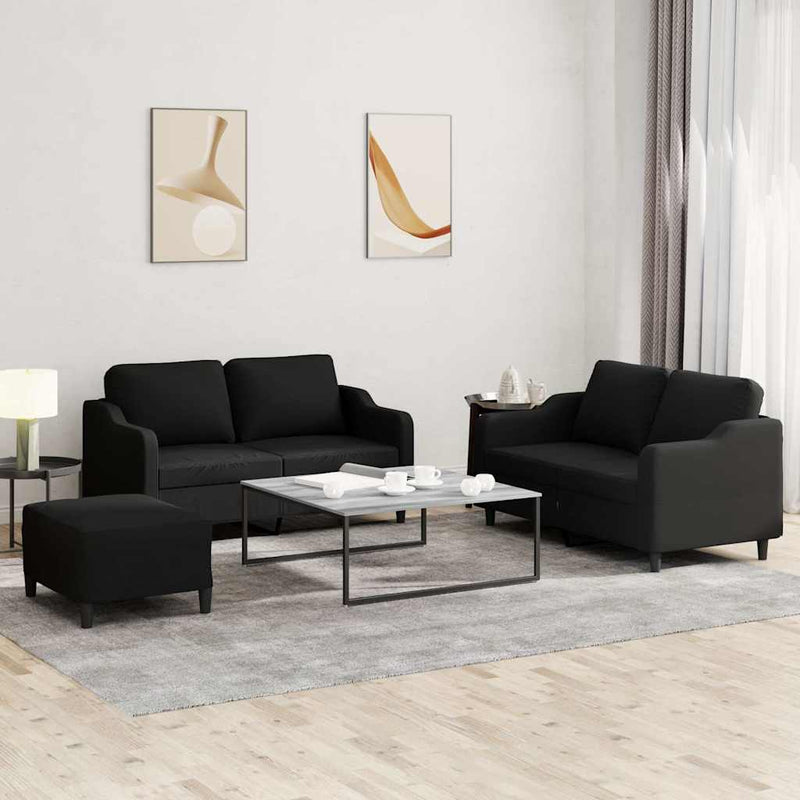 3-Delige Loungeset Met Kussens Stof