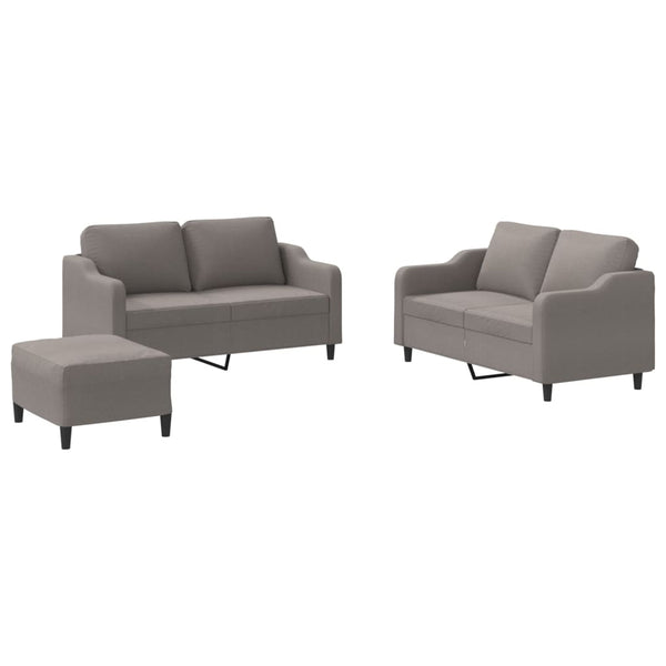 3-Delige Loungeset Met Kussens Stof