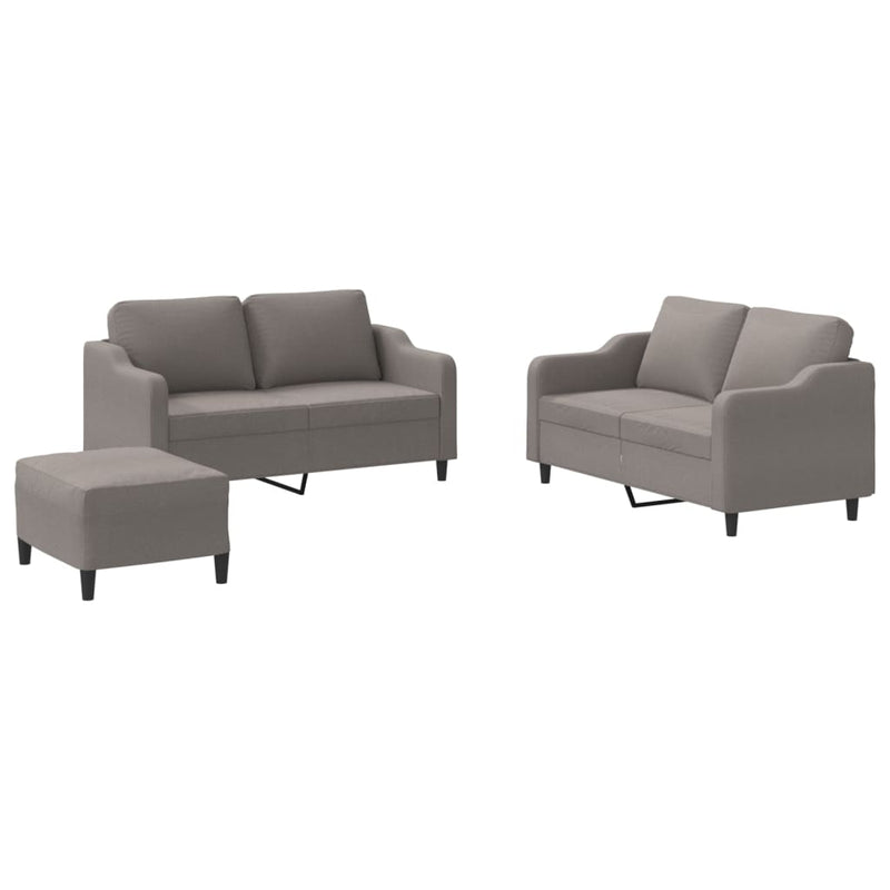 3-Delige Loungeset Met Kussens Stof