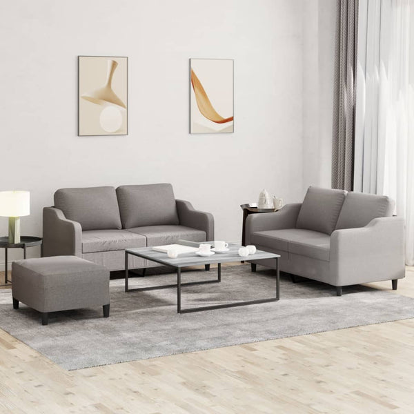 3-Delige Loungeset Met Kussens Stof