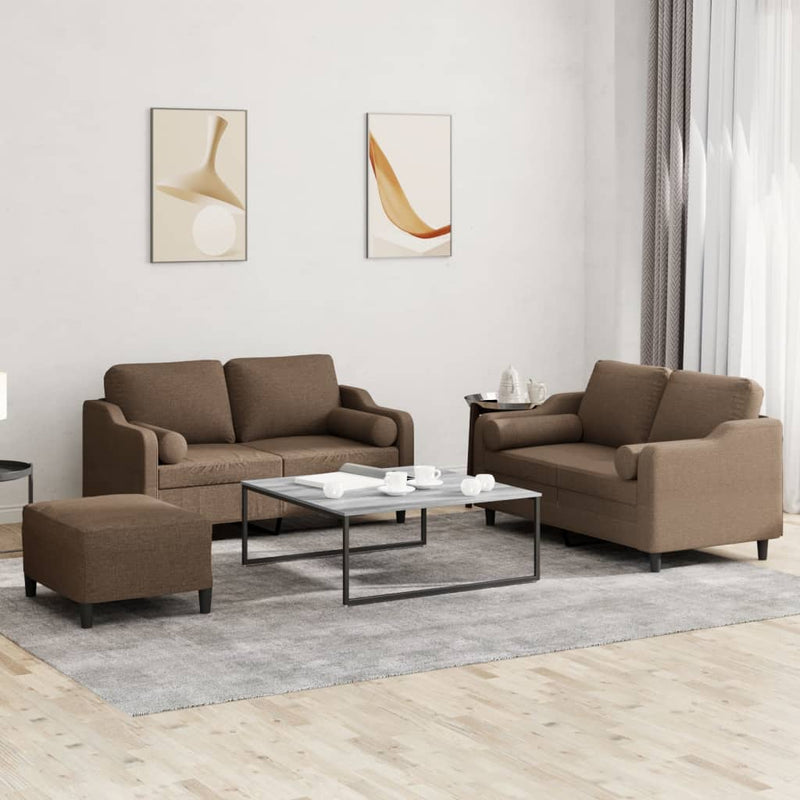 3-Delige Loungeset Met Kussens Stof
