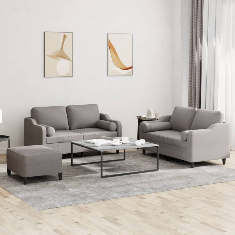 3-Delige Loungeset Met Kussens Stof