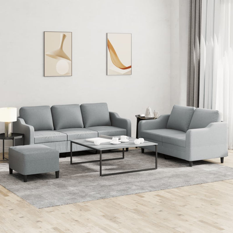 3-Delige Loungeset Met Kussens Stof