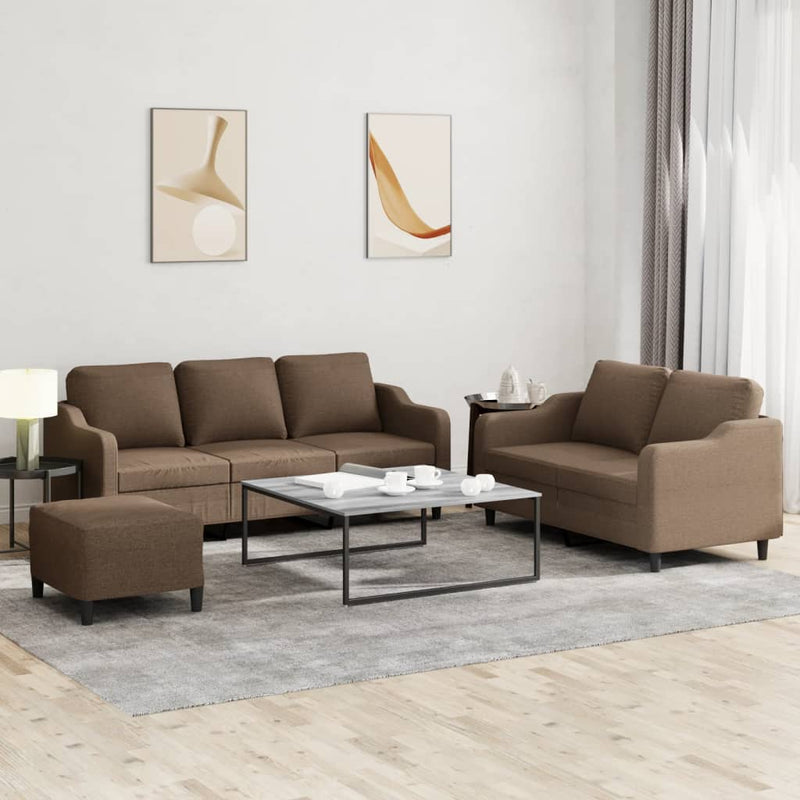 3-Delige Loungeset Met Kussens Stof