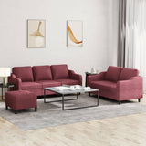3-Delige Loungeset Met Kussens Stof