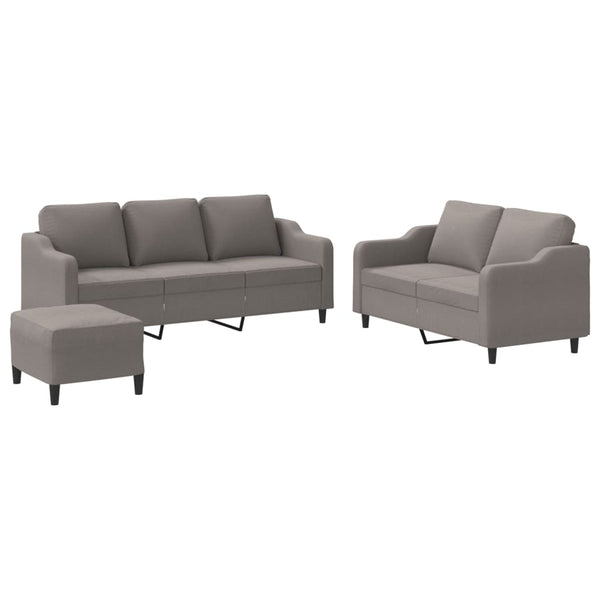 3-Delige Loungeset Met Kussens Stof