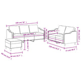 3-Delige Loungeset Met Kussens Stof