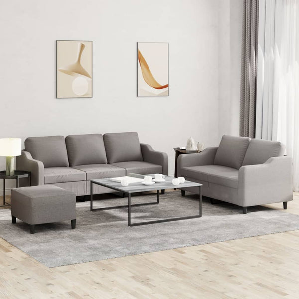 3-Delige Loungeset Met Kussens Stof