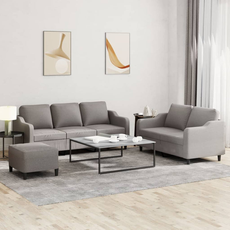 3-Delige Loungeset Met Kussens Stof