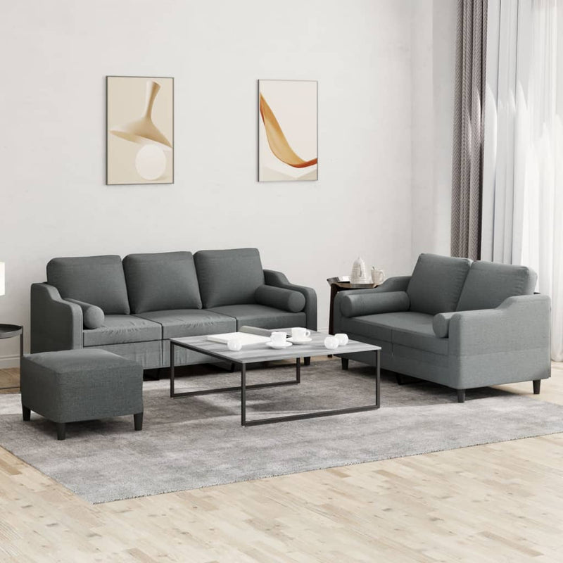 3-Delige Loungeset Met Kussens Stof