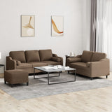 3-Delige Loungeset Met Kussens Stof