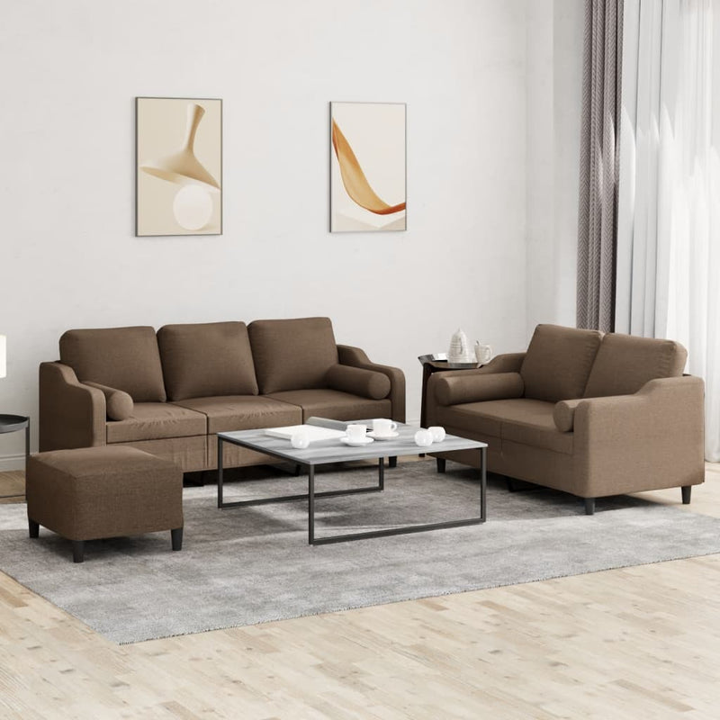 3-Delige Loungeset Met Kussens Stof