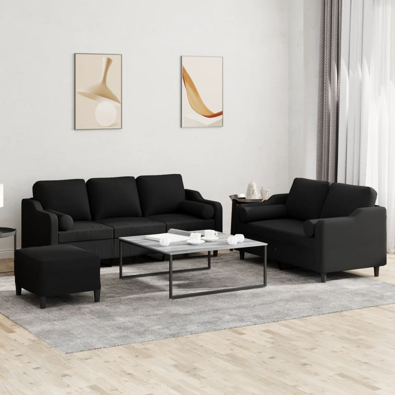 3-Delige Loungeset Met Kussens Stof