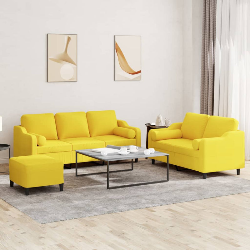 3-Delige Loungeset Met Kussens Stof