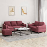 3-Delige Loungeset Met Kussens Stof