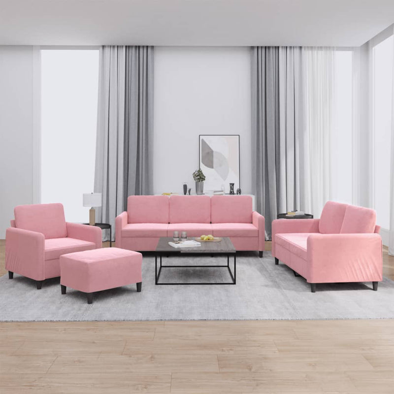 4-Delige Loungeset Fluweel Kleurig