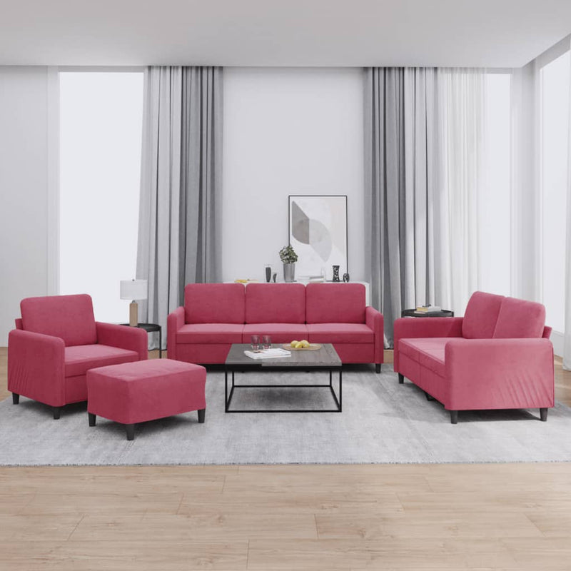 4-Delige Loungeset Fluweel Kleurig