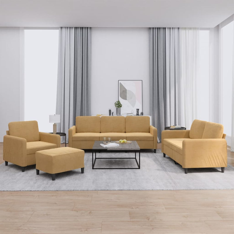 4-Delige Loungeset Fluweel Kleurig