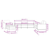 4-Delige Loungeset Fluweel Kleurig