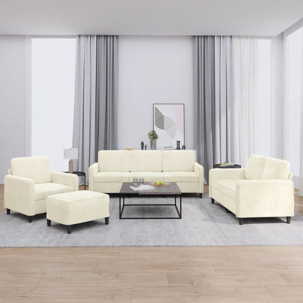 4-Delige Loungeset Fluweel Kleurig