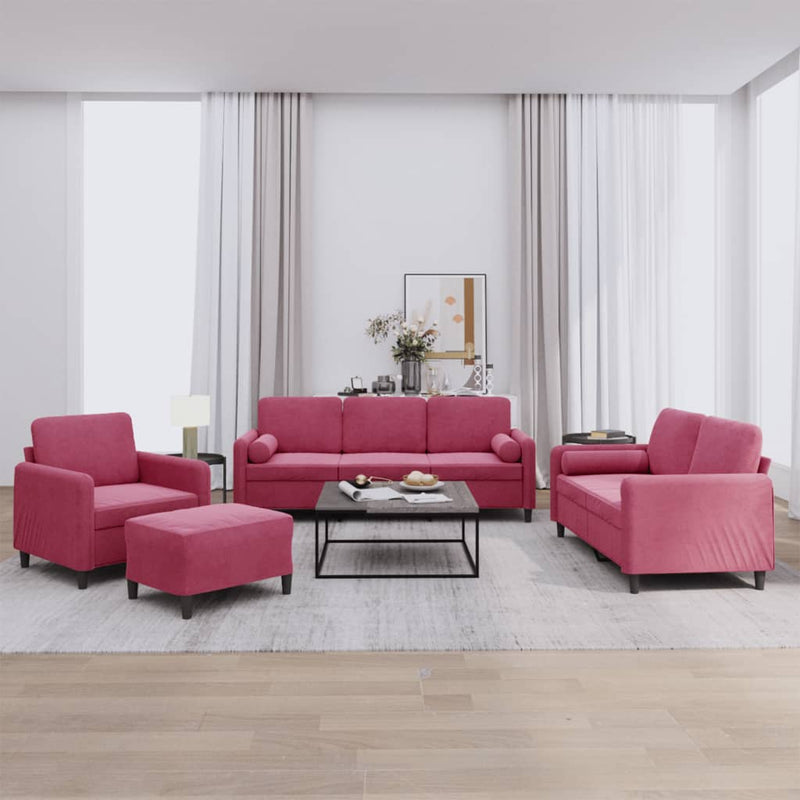 4-Delige Loungeset Fluweel Kleurig