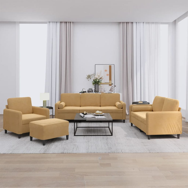 4-Delige Loungeset Fluweel Kleurig