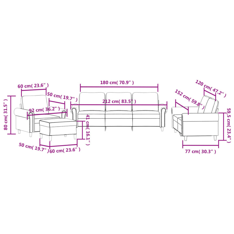 4-Delige Loungeset Met Kussens Fluweel