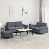 3-Delige Loungeset Met Kussens Fluweel