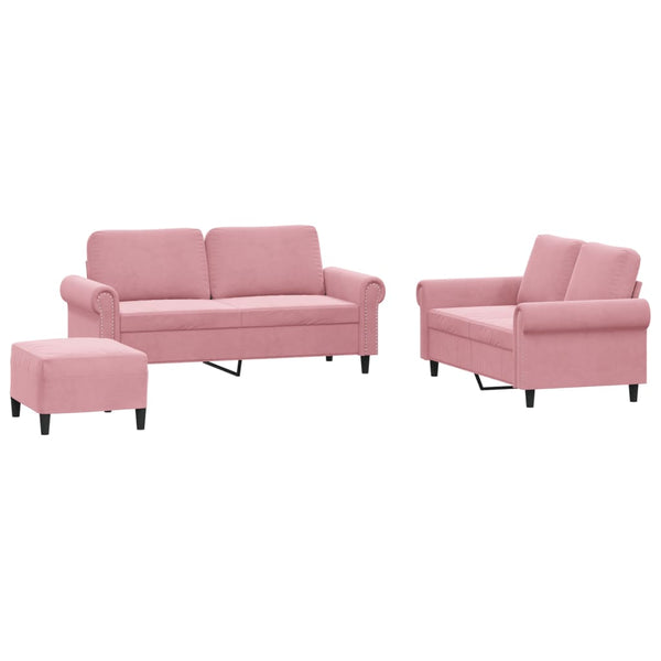 3-Delige Loungeset Met Kussens Fluweel