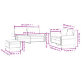 3-Delige Loungeset Met Kussens Fluweel