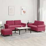 3-Delige Loungeset Met Kussens Fluweel