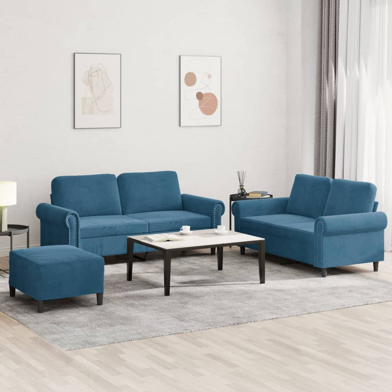 3-Delige Loungeset Met Kussens Fluweel
