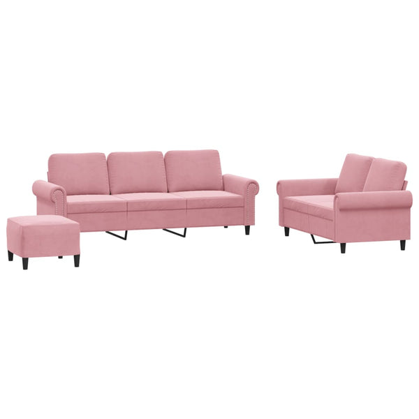 3-Delige Loungeset Met Kussens Fluweel