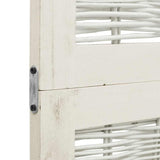 Kamerscherm Met 3 Panelen Massief Paulowniahout Wit