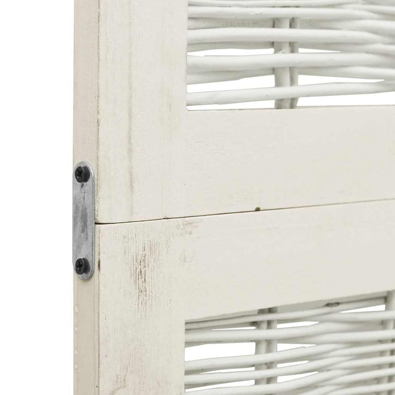 Kamerscherm Met 3 Panelen Massief Paulowniahout Wit