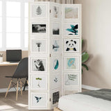 Kamerscherm Met 6 Panelen Massief Paulowniahout Wit