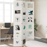 Kamerscherm Met 6 Panelen Massief Paulowniahout Wit