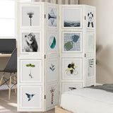 Kamerscherm Met 6 Panelen Massief Paulowniahout Wit