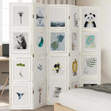 Kamerscherm Met 6 Panelen Massief Paulowniahout Wit