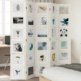 Kamerscherm Met 6 Panelen Massief Paulowniahout Wit