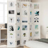 Kamerscherm Met 6 Panelen Massief Paulowniahout Wit