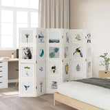 Kamerscherm Met 6 Panelen Massief Paulowniahout Wit