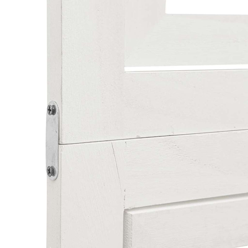 Kamerscherm Met 6 Panelen Massief Paulowniahout Wit