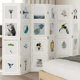 Kamerscherm Met 6 Panelen Massief Paulowniahout Wit