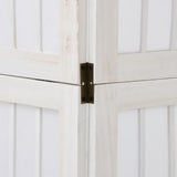 Kamerscherm Met 4 Panelen Massief Paulowniahout Wit