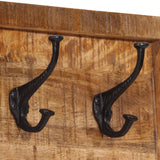 Wandkapstok Met 5 Haken Massief Mangohout